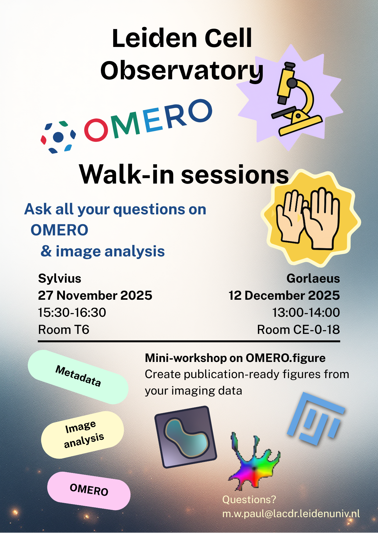 Walk-in sessions Leiden Cell Observatory