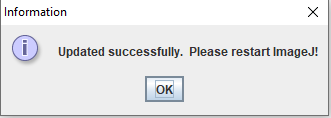 Update success message